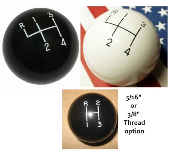 Gear Knob: Manual - Black or White.. choose size 67-9F