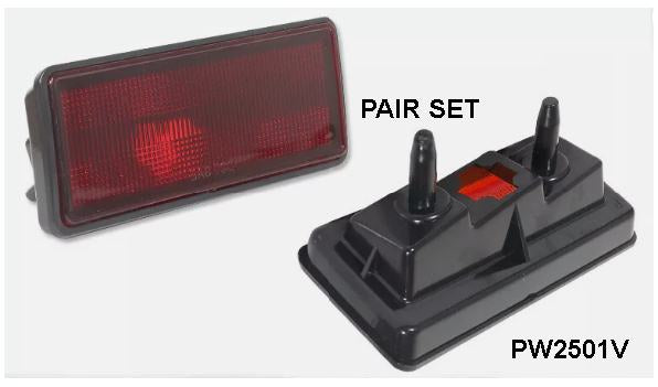 Marker Light: Corvette 74-78 RED REAR PAIR set