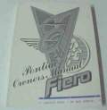 Owners Manual - Fiero