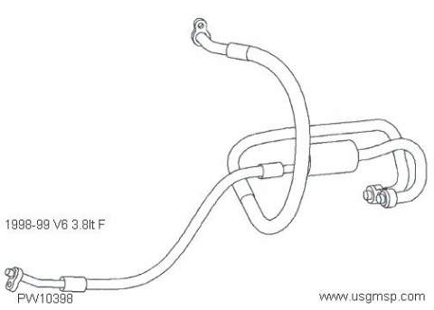 Hose: AC Cond/Comp line 1998-99 V6 Camaro Firebird 3.8lt