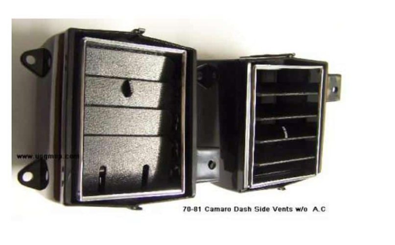 Dash Vent: 70-81 Camaro sides.. (w/o AC) Each