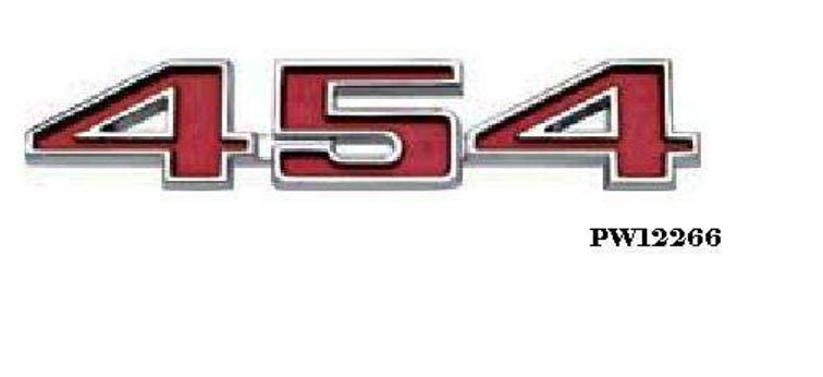 Emblem: "454" - Chrome / Red (ea)