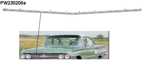60 Chev Bel Air / Impala hood molding (across)