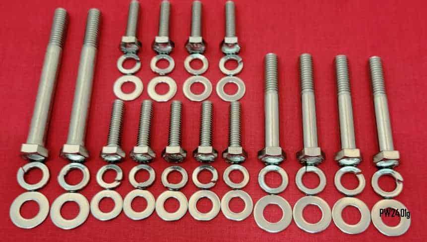 Timing Cover Housing Hardware KIT: Pontiac 69-79 - 24pc w/ cover lock