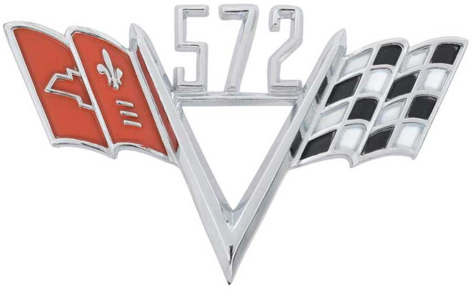 "527" Fender Cross Flags Chevy Emblem  (ea) - Custom 63-72 various