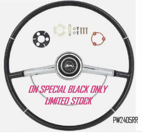 Steering Wheel: 64 Chev Impala KIT - BLACK