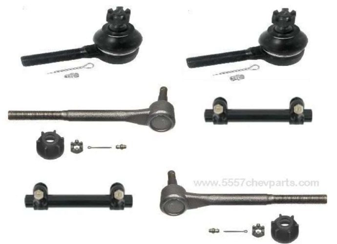 TIE ROD END KIT with joiners: 55-57 Chev passenger cars w/manual Steering
