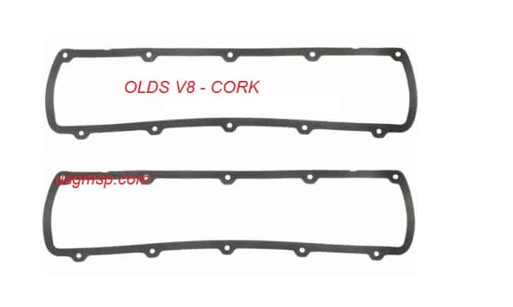 Rocker Cover Gaskets: Olds 403  (77-80) -CORK - Pair.