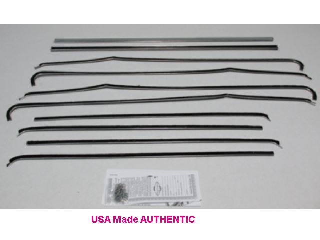 Window Felt: 55-57 Chev 2 door SEDAN Window Felt 10pc Authentic KIT