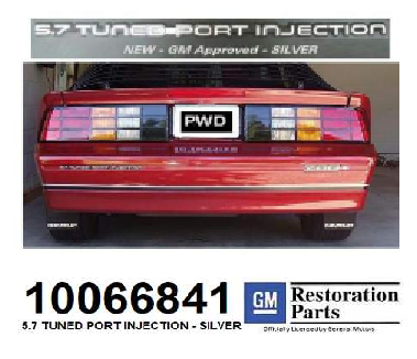 Emblem: "5.7 Tuned Port Injection" 87-92 Camaro - SILVER