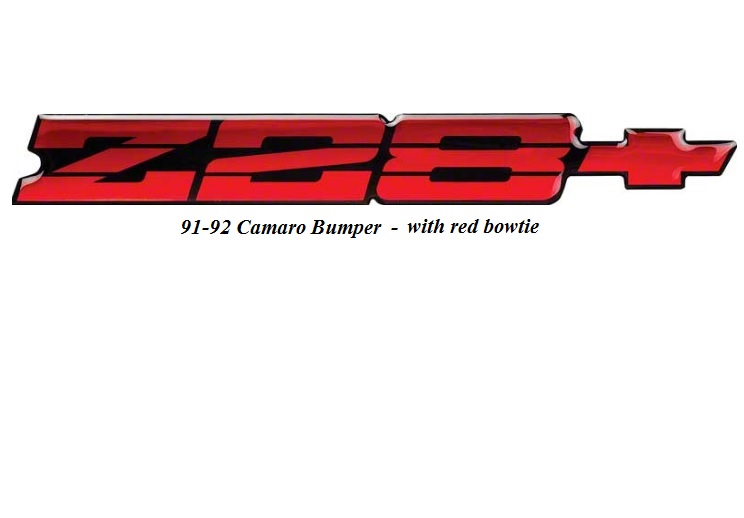 Emblem Camaro Z28+  Rear bumper 91-92 RED