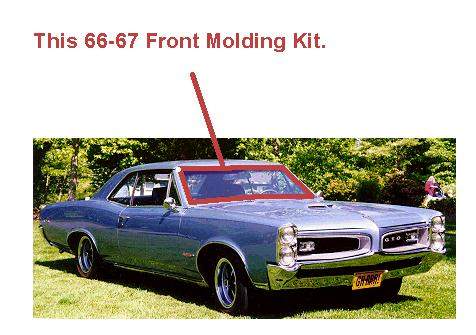 66-67 GTO: Windscreen Molding Kit: Lemans/Chevelle/Cutlass