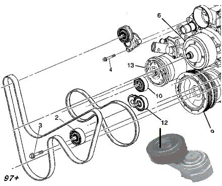 Tensioner: 97-04 Corvette 350