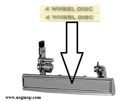 Decal "4 WHEEL DISC" for door handles 70-81 TA