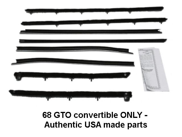 Window Felt Kit: 68 GTO+ Conv. Orig (8)