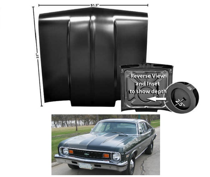 66-67 Nova Cowl Induction Hood 2.5