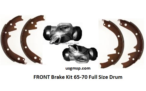 Brake Shoe & Cylinder Kit: 65-70 Full Size - FRONT