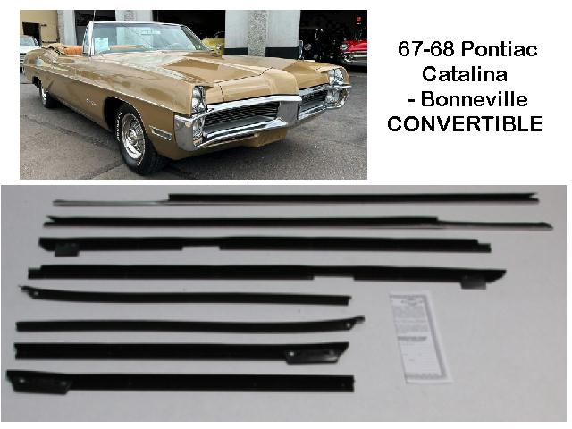 Window Felt Kit: 67-68 Pontiac Catalina / Bonneville CONVERTIBLE