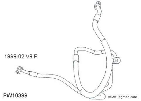 Hose: AC Cond/Comp line 1998-02  V8 Camaro Firebird 5.7ltr