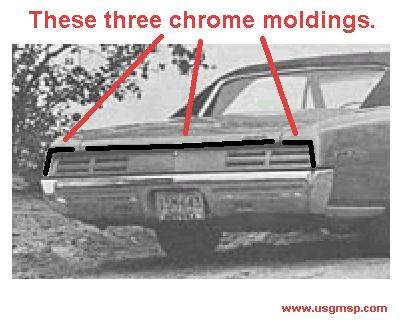 66 GTO: Trunk Mold Extension Kit: (3 piece)