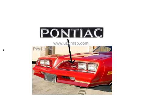 78 Firebird grille  emblem "PONTIAC"