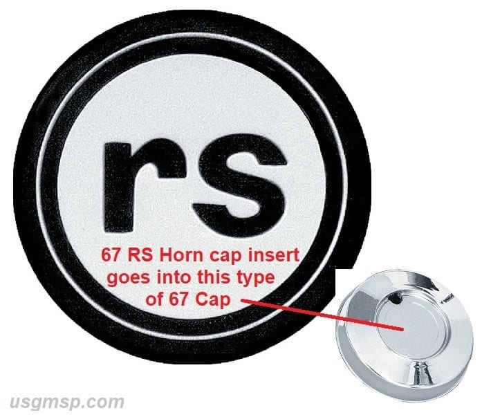 67 Camaro Horn Cap Emblem: RS