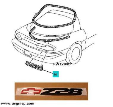 Emblem: 93-02 Camaro rear "Z28 +" - DISCONTINUED
