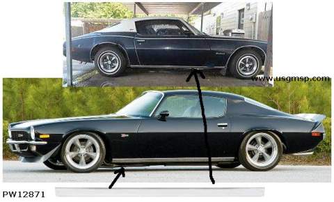 Rocker Molding: 70-75 Camaro & 70-81 Firebird (ea) WIDE