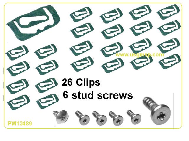 Clip Kit: Windscreen 64-67 GTO/Chevelle/ Nova A body