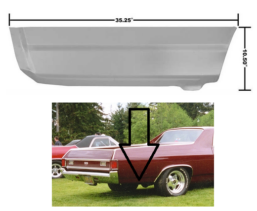 68-72 El Camino Rear 1/4 Lower Patch (ea)