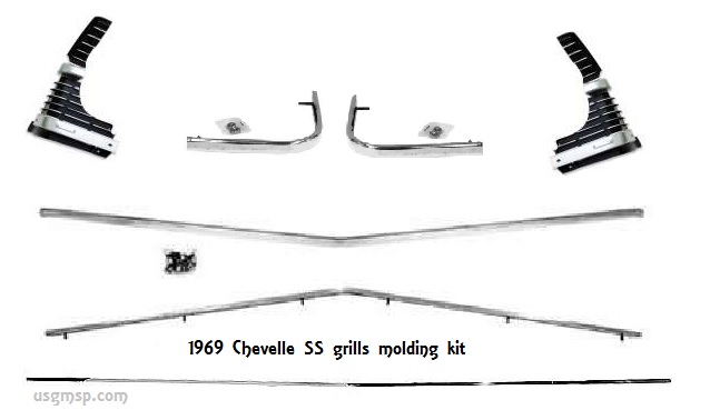 69 Chevelle/ El Camino: Grill Molding set