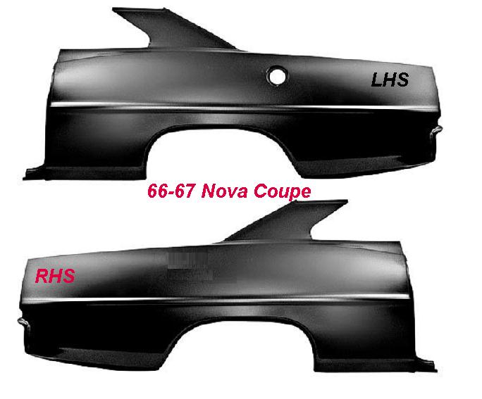 66-67 Nova coupe QUARTER PANEL (Ea)