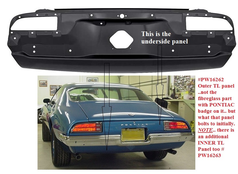 Tail lamp panel: 70-73 Firebird OUTER