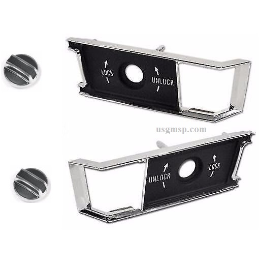 Corvette Door lock knob & bezel Set 68-77