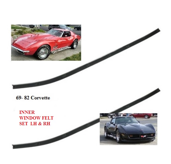 Corvette 69-82 Window Felts Set: INNER (pr)