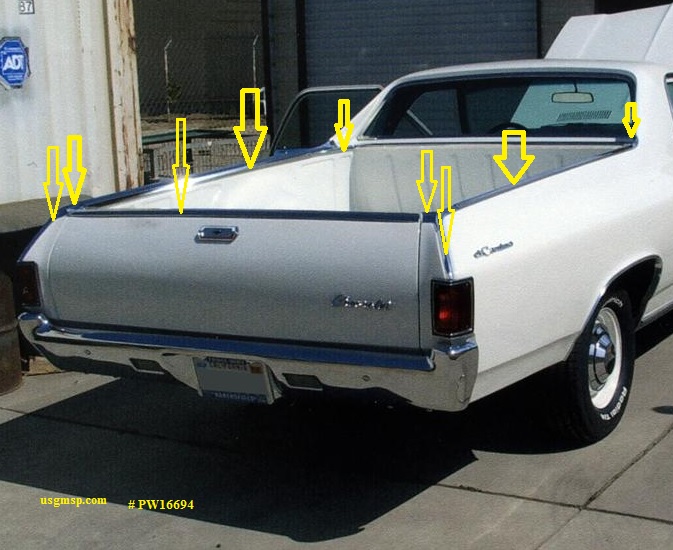 Tray Molding kit: 68-69 El Camino / GMC