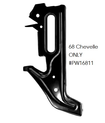 Latch Hood SUPPORT: 68 Chevelle (only)