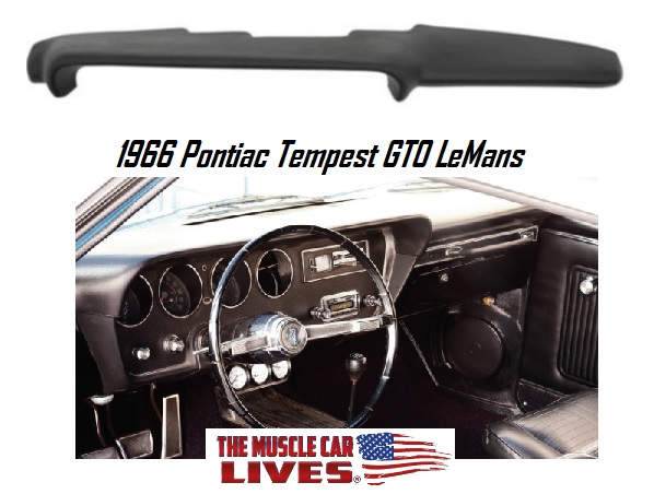 Dash Pad: 1966 Pontiac LeMans Tempest GTO (Black) (LHD)