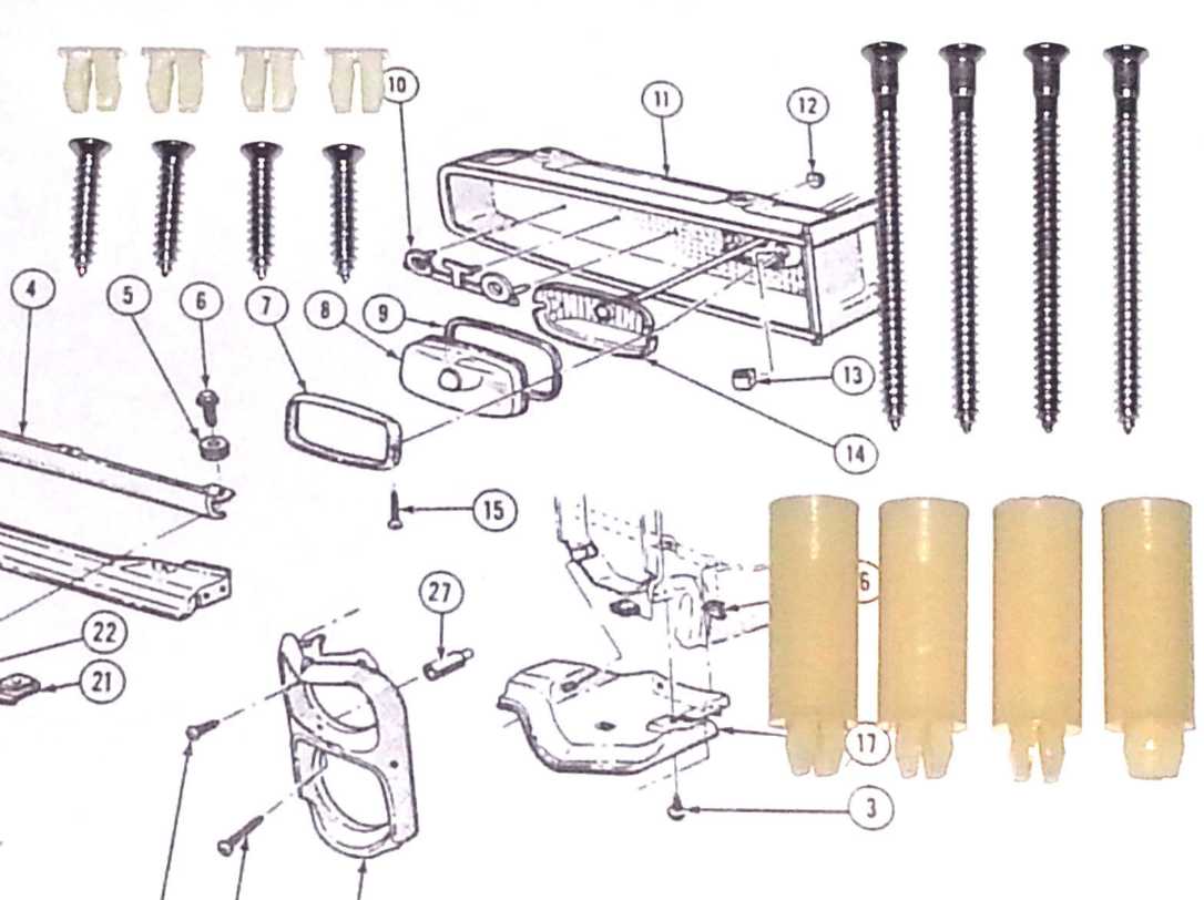 66-67 GTO Lemans Headlamp Area Retainer Kit