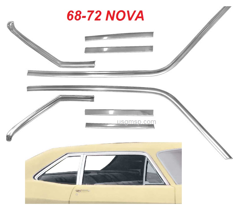 68-72 Nova 2dr SIDE molding SET (8)