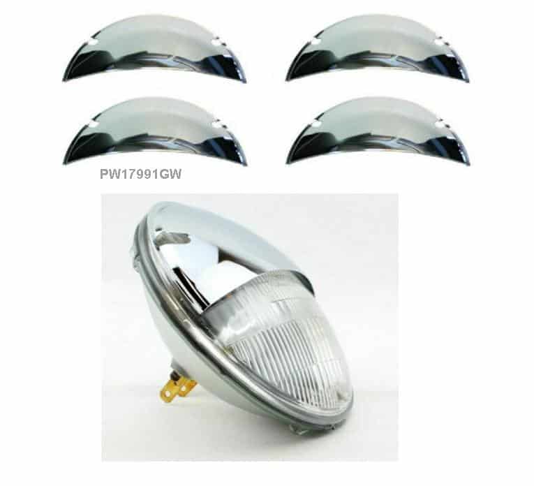 Vintage 1950's Pontiac Half Moon Headlight Cover Shields 7-in PAIR 