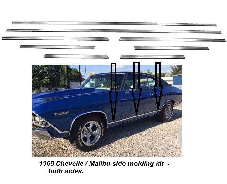 69 Chevelle Molding kit - 6 pce lower side body