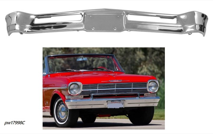 Bumper: Nova 66-67 Front Chevy II