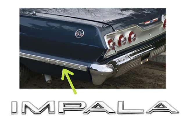 63 Chev Impala 1/4 panel molding "IMPALA" letters