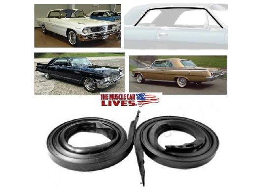 62 Full Size Coupe: ROOF RAIL Seals - Full size cars(PR)