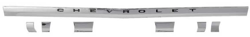 62 Chev full size REAR PANEL trim bar set