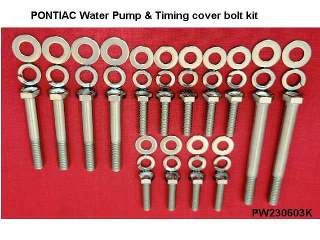 Water pump & Timing cover bolt KIT: Pontiac V8 63-81