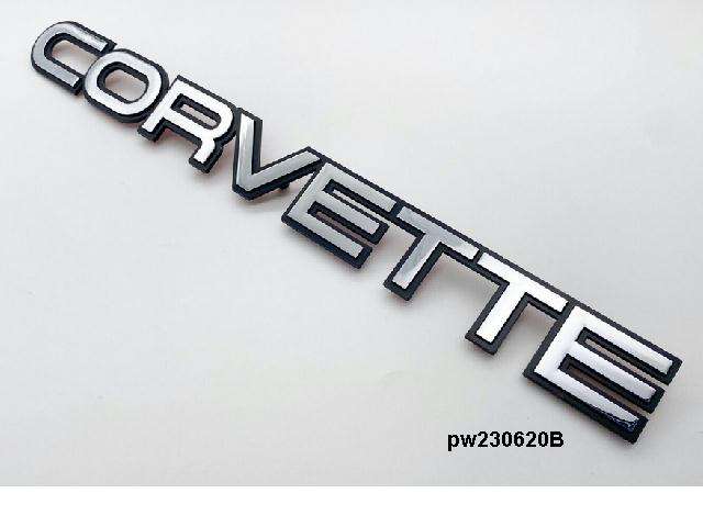 Emblem: Corvette 84-89 Rear Chrome/Black