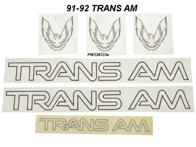 Decal Kit: 91-92 Trans Am