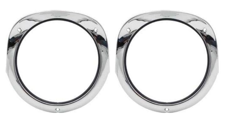 56 Chev Bel Air Headlamp Bezel Set - Std production